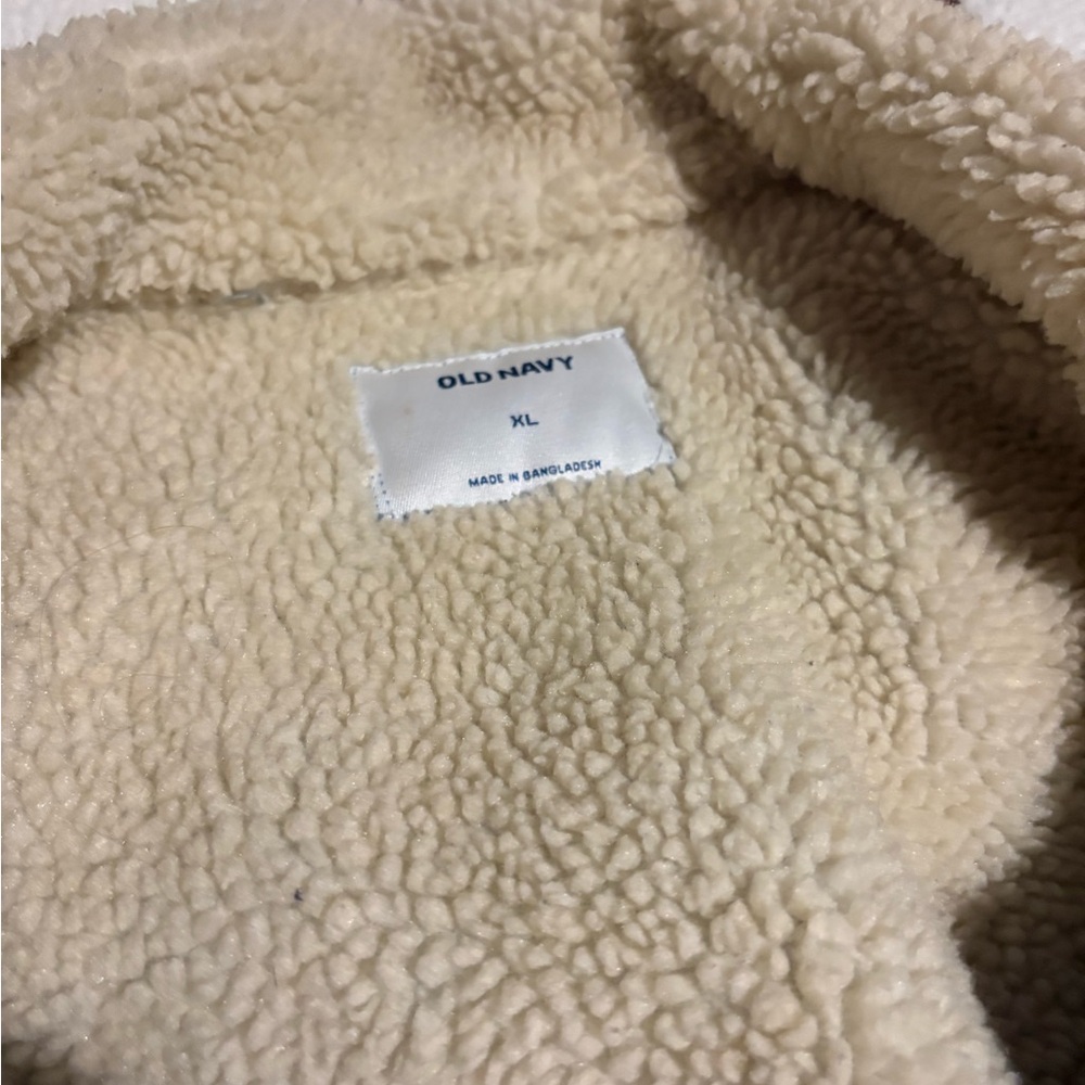 Old Navy Light Blue Denim Jacket with Cream Sherpa - Picture 4 of 4